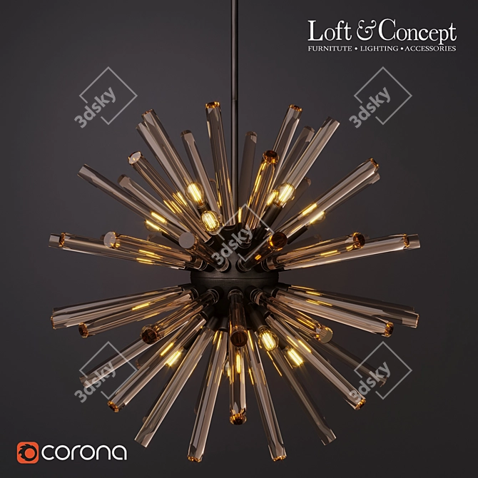 Radiant Rapture Crystal Chandelier 3D model image 3