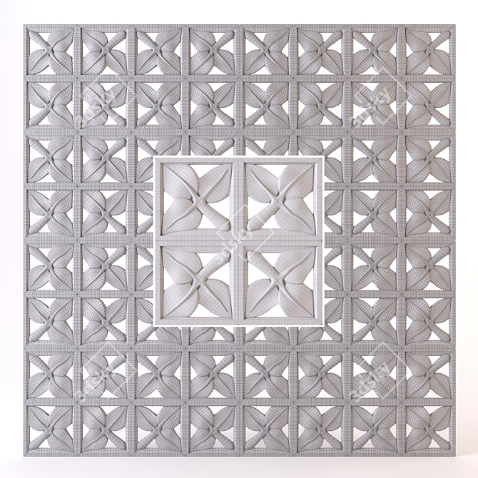 Geometric Ceramic Panel: Cobogó No.2 3D model image 3