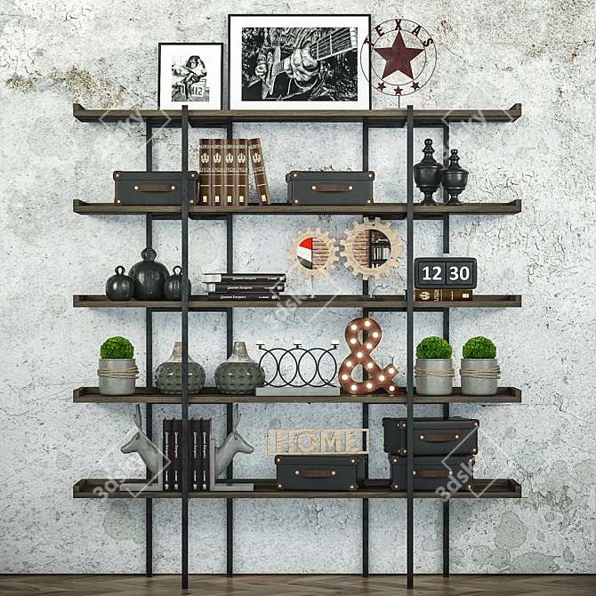  Industrial Loft Decor Set 3D model image 1