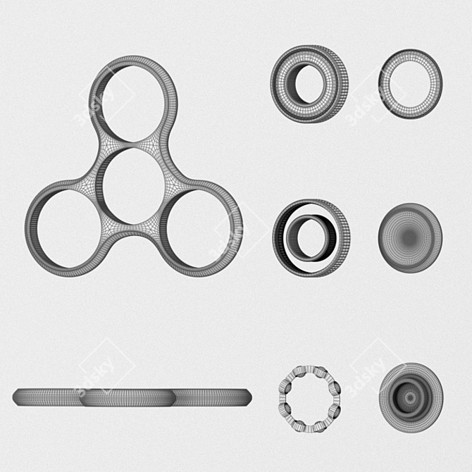 Poly Spin Game: Disassemblable Spinner 3D model image 3