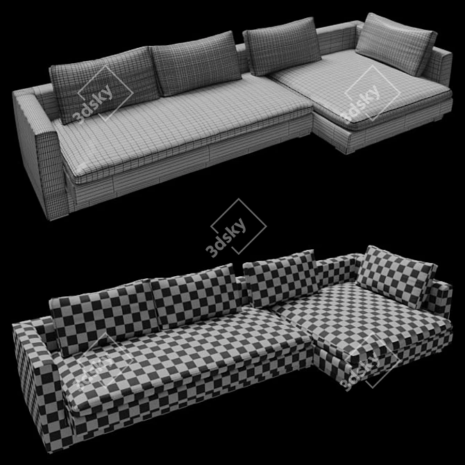 Elegant Hi-Bridge Sofa by Molteni&C 3D model image 2