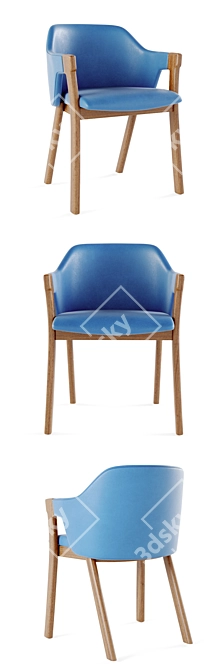 Elegant Loden Wood Chair 3D model image 2