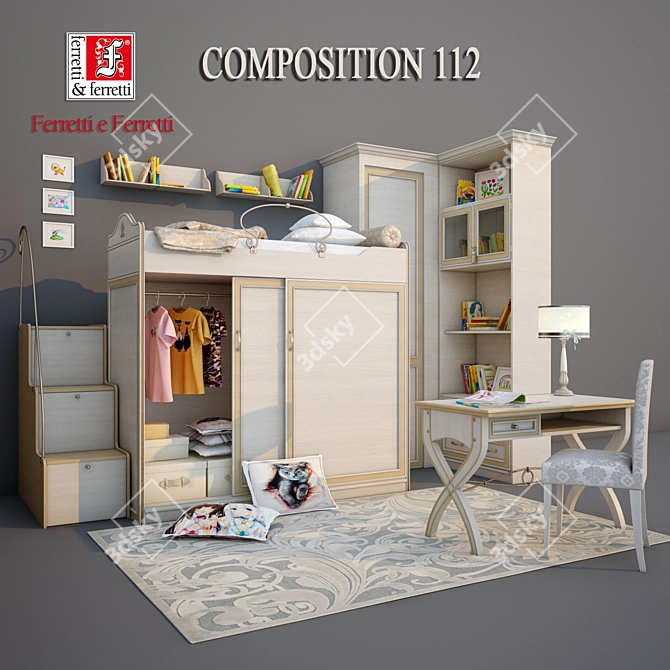 Ferretti e Ferretti Children's Furniture 3D model image 1