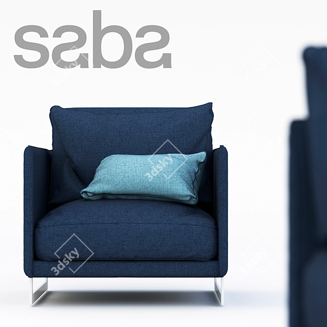 Elegant Comfort: Saba Italia Livingston Armchair 3D model image 2