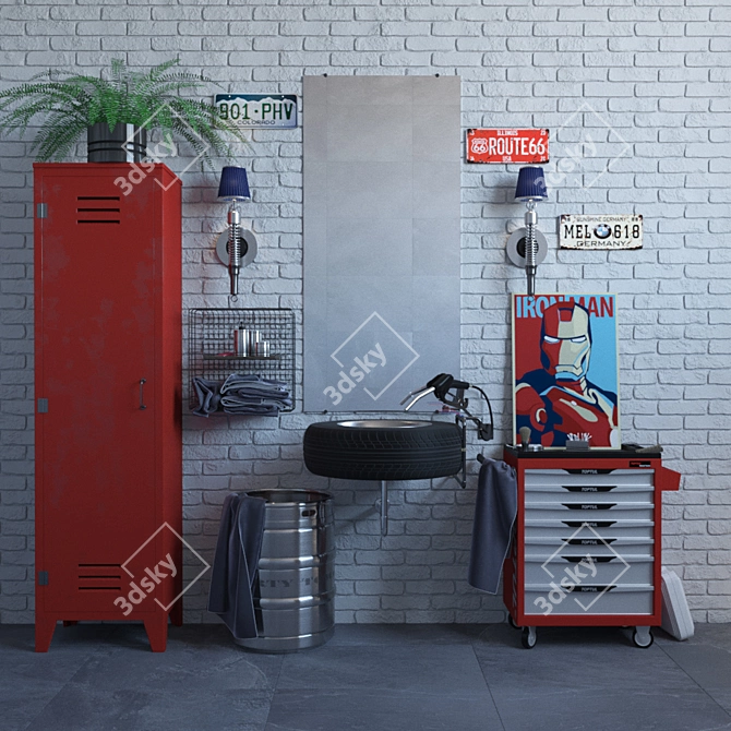 Automobile Bathroom Set 3D model image 1