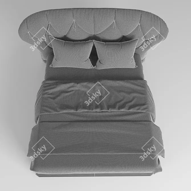 Italian-Designed Bed: Baxter Positano 3D model image 3