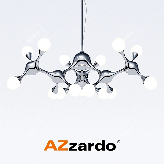 Azzardo Neurono 15 Modern Crystal Chandelier 3D model image 1