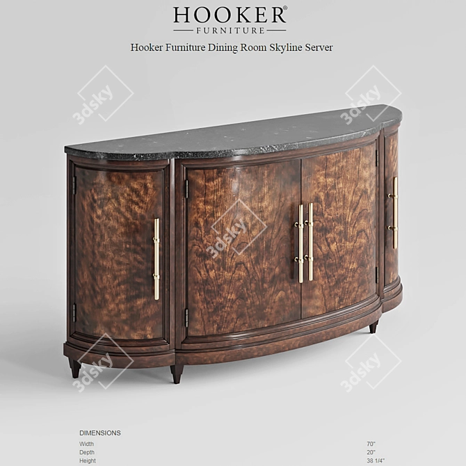 Elegant Skyline Server: Hooker Furniture 3D model image 1