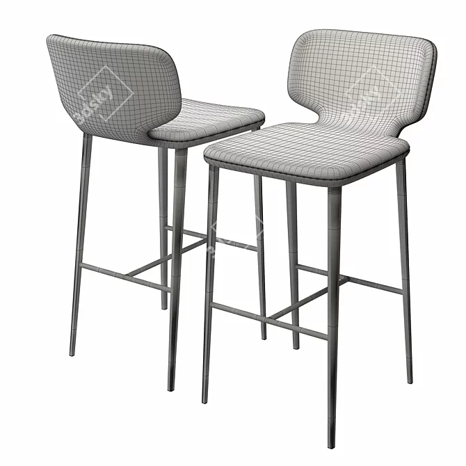 Sleek Wrap H75 Stool: Italian Design Excellence 3D model image 3