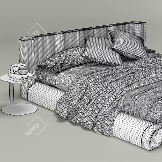 Desiree Isabell Bed: Elegant and Comfortable 3D model image 3