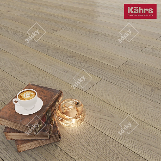 Title: Kährs Canvas Oak Stele: Elegant 17x14mm Parquet Flooring 3D model image 1