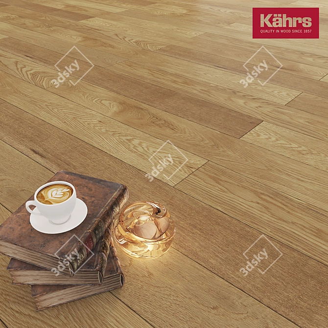 Elegant Oak Suede Flooring 3D model image 1