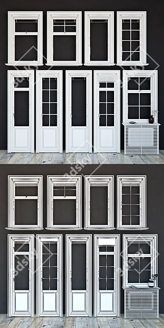 Scandi-Style Windows: Rollers & Blinds 3D model image 3