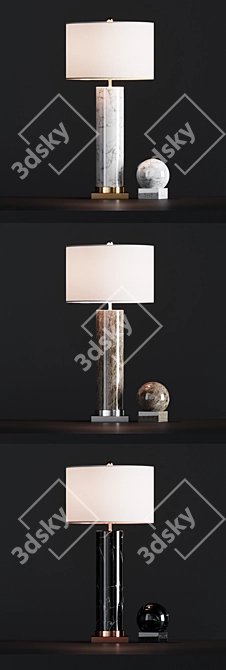 Elegant Sonia Marble Side Table 3D model image 2