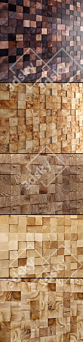 Wooden Mosaic Panel Set 3D model image 2