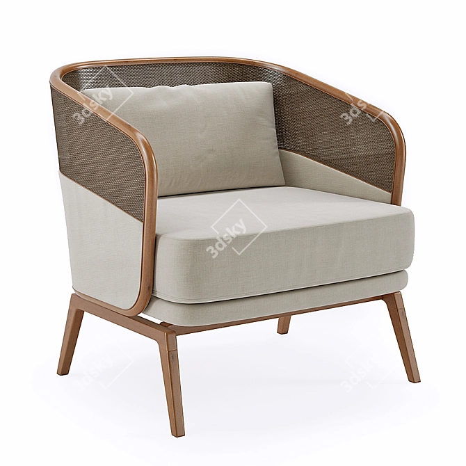 Elegant Capitu Armchair: 80x76x76h 3D model image 1