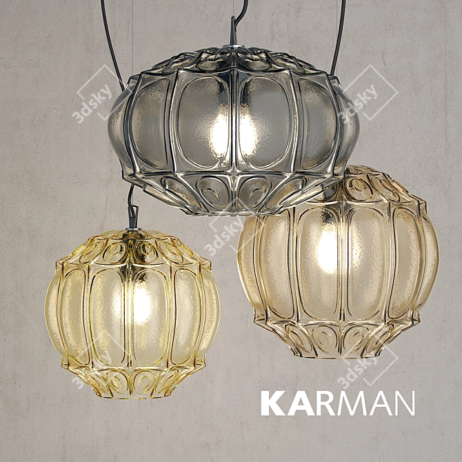 Karman GINGER Pendant: Modern Glass Lighting 3D model image 1