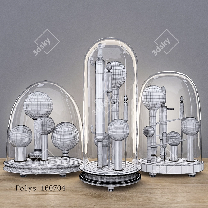 Modern Chemistry Cloche Set 3D model image 3