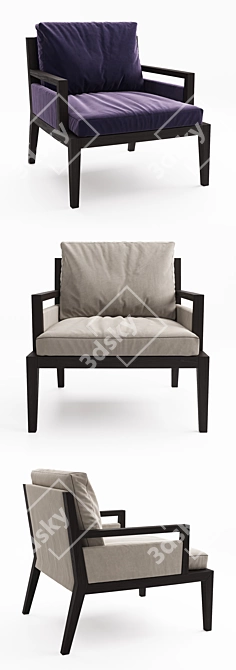 Sleek Poliform Soori Highline Armchair 3D model image 2