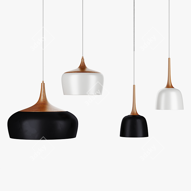 Telbix Polk Pendant Light Oak 3D model image 2
