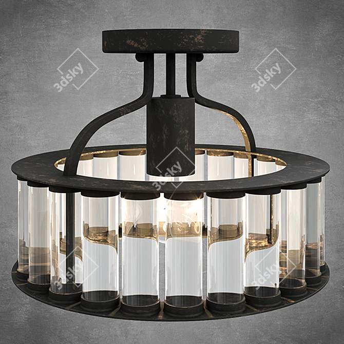 Elixir Spark: Semi-Flush Mount 3D model image 2