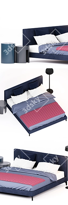 Elevate Your Sleep: Stone Up Bed 3D model image 2