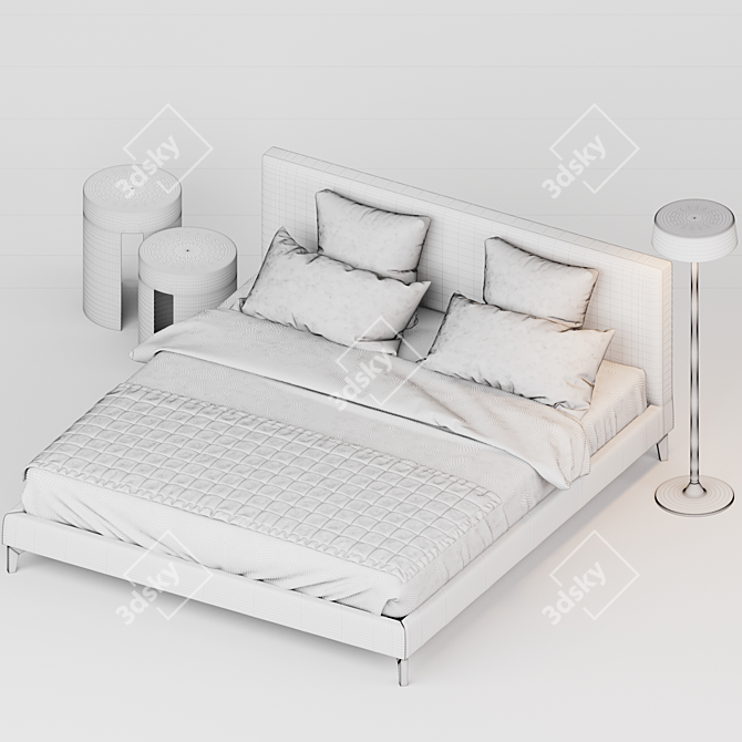 Elevate Your Sleep: Stone Up Bed 3D model image 3