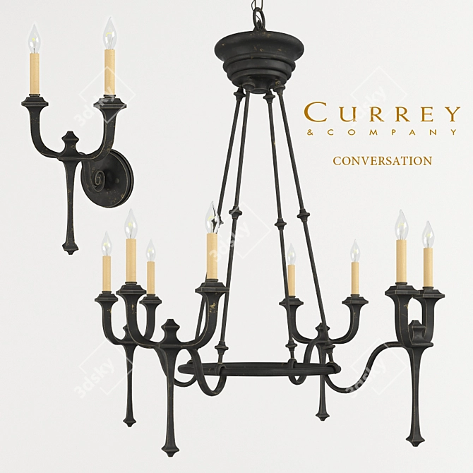 Currey Conversation: Chandelier & Sconce 3D model image 1