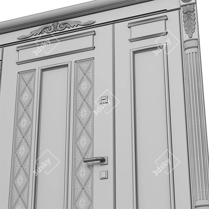 Champagne Steel Door 3D model image 3