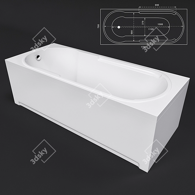 Relisan Eco Plus Bath: Luxurious and Spacious 3D model image 1