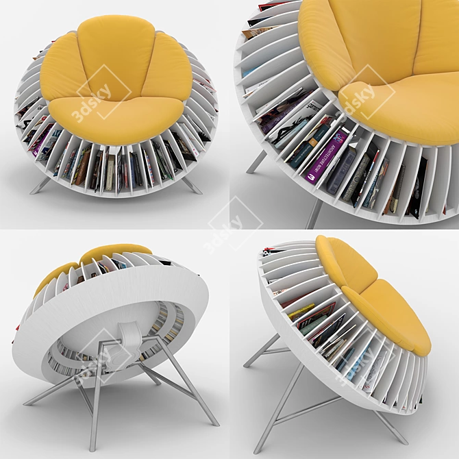 Sunflower Bookshelf Chair 3D model image 2