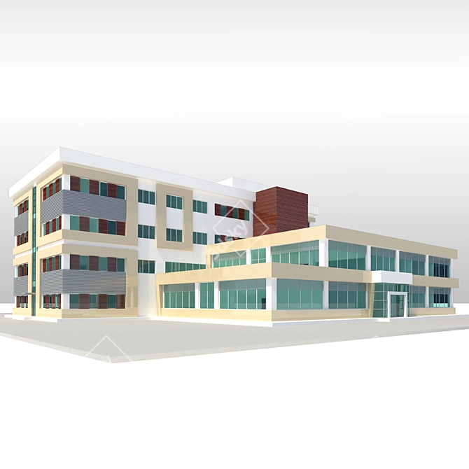 Stunning Contemporary Building in Antalya 3D model image 1