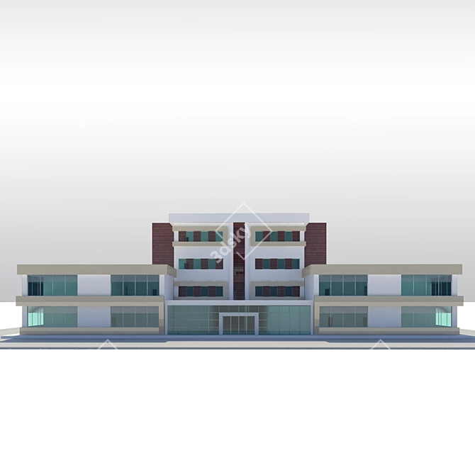 Stunning Contemporary Building in Antalya 3D model image 2