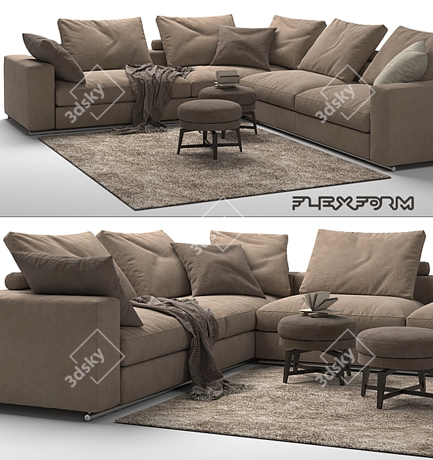 Flexform Groundpiece Modular Sofa 3D model image 2