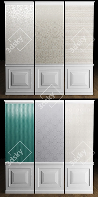 Raw Elegance: Luxurious Wallpaper Perfection 3D model image 3