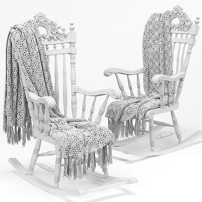 Rocking Plaid Armchair 3D model image 3
