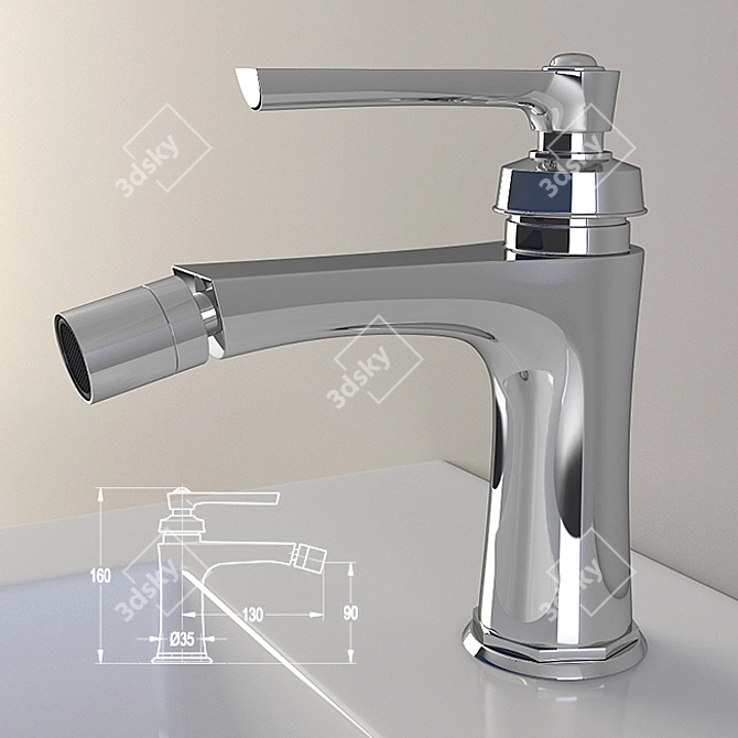 Cezares Liberty BS-01 Bidet Mixer 3D model image 2
