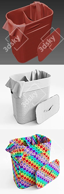 Tatkraft Laundry Basket: Durable and Stylish 3D model image 3