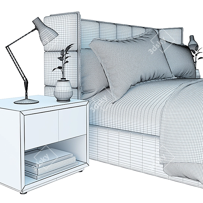 Title: MyFurnish Cube Bed 3D model image 2