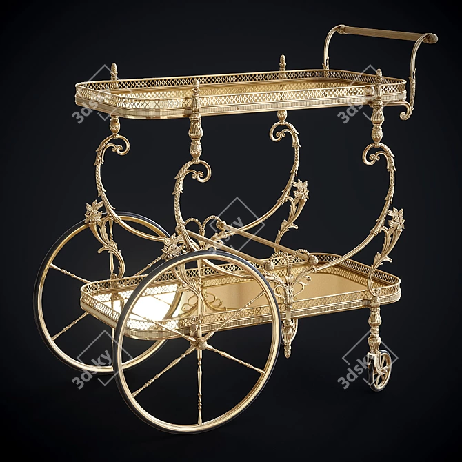 Riperlamp Brass Trolley - Spanish-Made Trolley for Easy Transport 3D model image 1