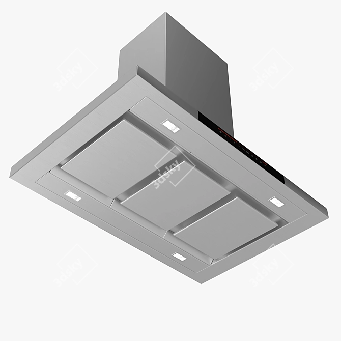 Bosch Island Chimney Hood: Sleek and Efficient 3D model image 2