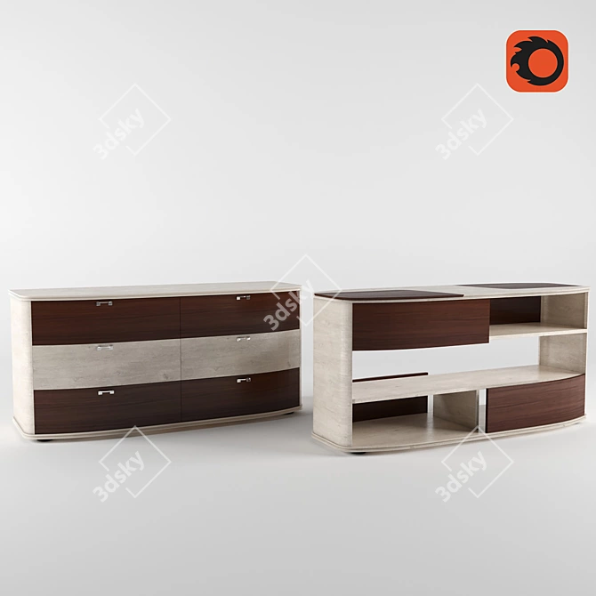 Modern Cabinet Chest of Drawers 3D model image 1