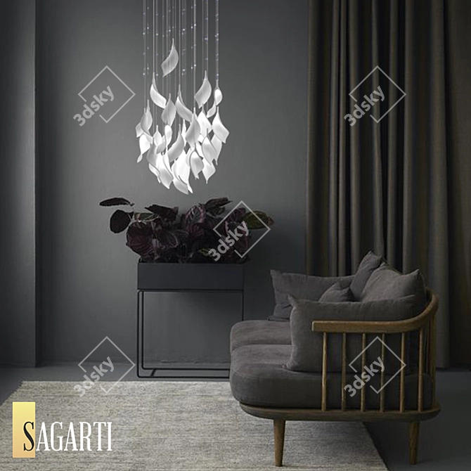 Sagarti Espira Suspension Lamp - Elegant Lighting Solution 3D model image 2