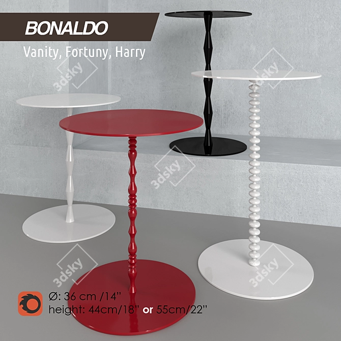 Bonaldo Vanity Fortuny Harry: Minimalistic Elegance for Your Space 3D model image 1