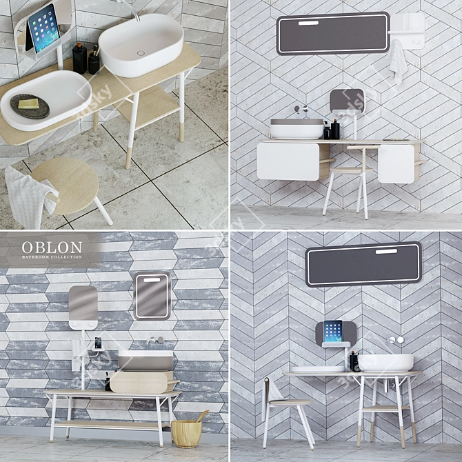 Obolon Bathroom Furniture: Novello Spain 3D model image 1