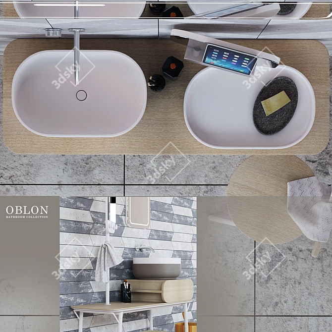 Obolon Bathroom Furniture: Novello Spain 3D model image 2