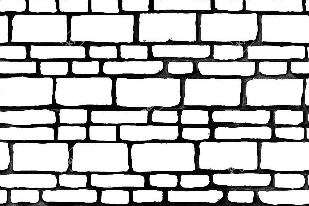 Title: Rustic Brick Wall Décor 3D model image 2