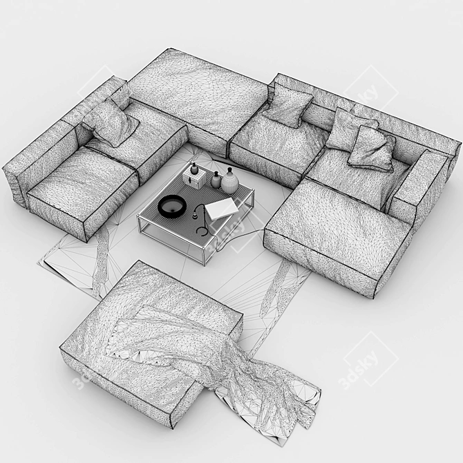 Modular Sofa Set: BONALDO Peanut B 3D model image 3