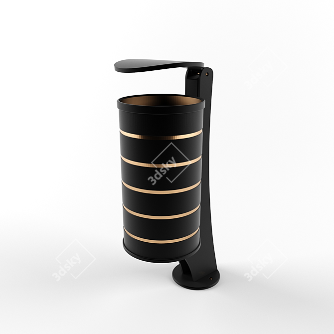 Stylish 35L Trash Bin 3D model image 1