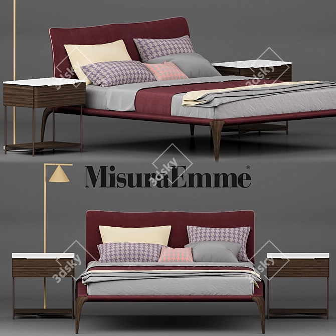 Elegant Margareth Bed: Exquisite Comfort 3D model image 1